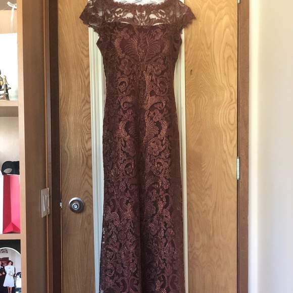 Tadashi Shoji "Rust" Evening Gown - Picture 6 of 8